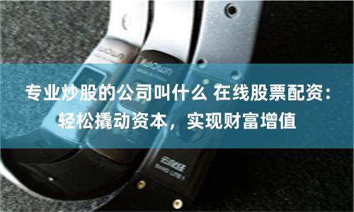 專業炒股的公司叫什么 在線股票配資：輕松撬動資本，實現財富增值